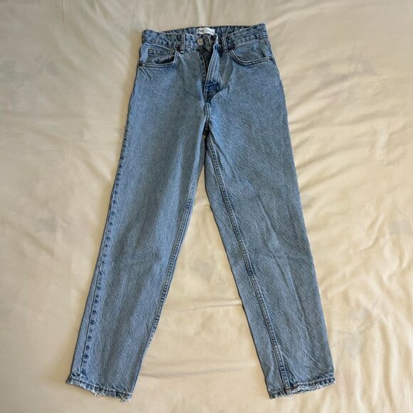 Zara Mom Jeans High Waisted Blue | Size 2 - Picture 3 of 11